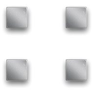 ZELLER Silver square magnets, extra thick 1 × 1 × 1 cm, 4 pcs - Magnet