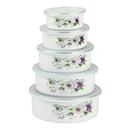 Emalia Pond with lid 5-piece, rose motif - Bowl Set