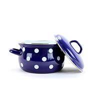 Belis Enamel saucepan blue, white dot, 16cm, 1,4l - Saucepan