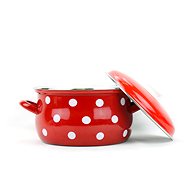 Belis Enamel pot red, white dot 20cm, 3,6l - Pot