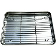Stainless steel baking tray with grid, 40 × 30 × 2.5 cm - Baking Sheet