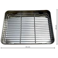 Stainless steel baking tray with grid, 31 × 24 × 5 cm - Baking Sheet