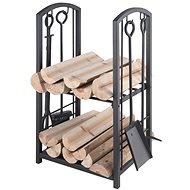 Lienbacher Wood Stand with Fireplace Tools - Fireside Log Holder