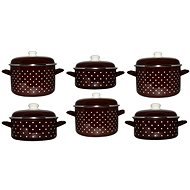 Metalac Enamel set 12pcs, brown dot design - Cookware Set
