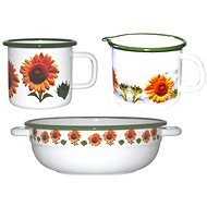 Metalac Enamel set 3pcs, sunflower decor - Cookware Set