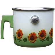 Metalac enamel dairy, sunflower décor - Milk Boiler