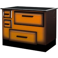 ALFA PLAM Stove ALFA 55 brown, right, 5kW - Solid Fuel Stove