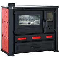 TIM SISTEM Alma Mons, red, left exhaust, 9kW - Solid Fuel Stove