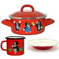 Metalac Enamel set 4pcs, motif red - Kitchenware Set