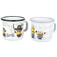 Metalac Enamel set 2pcs mugs 8cm, MINIONS grey + black rim - Kit