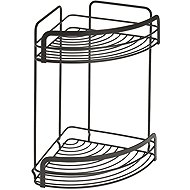 Metaltex ORIGIN LAVA Shelf 20 × 20 × 30 cm hanging corner 2 tiers black - Bathroom Shelf