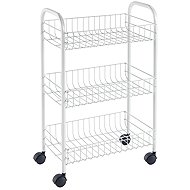 Metaltex 3-Basket Trolley with Wheels SIENA White 41 × 23 × 63cm - Shelving Unit