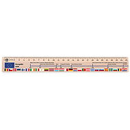 METRIE Didakt M07 wooden, European Union, 25 cm - Ruler