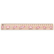 METRIE Didakt M07 wooden, circuits of basic bodies, 25 cm - Ruler