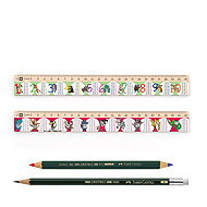 METRIE DSM04 4-piece school set of rulers and pencils Faber Castell - Ruler