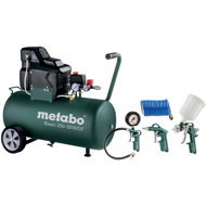METABO air compressor 50l, oil-free with accessories Set Basic 250-50 W OF + LPZ 4 Set - Compressor