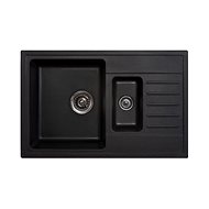 Metalac Granit X Quadro Plus 1,5D double with tray and drain, black - Granite Sink