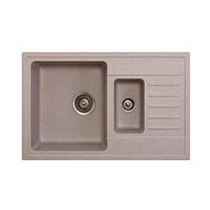 Metalac Granit X Quadro Plus 1,5D double with tray and drain, beige - Granite Sink