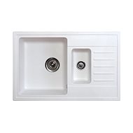 Metalac Granit X Quadro Plus 1,5D double with tray and drain, white - Granite Sink
