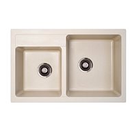Metalac Granit X Quadro Plus 2D double with tray, champagne - Granite Sink