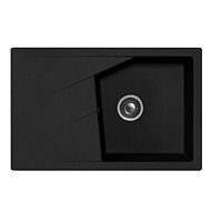 Metalac Granit X Linea Plus with drip tray, black - Granite Sink