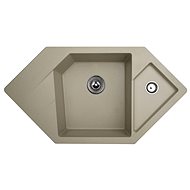 Metalac Granit X Diamond corner with tray and drip tray, champagne - Granite Sink