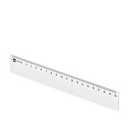 METRIE Scholar-20WS wooden, white, 20 cm - Ruler