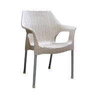 MEGAPLAST BELLA Polyratan, Aluminium Legs, Champagne - Garden Chair