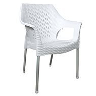MEGAPLAST BELLA Polyratan, Aluminium Legs, White - Garden Chair