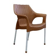 MEGAPLAST BELLA Polyratan, Aluminium Legs, Ochre - Garden Chair