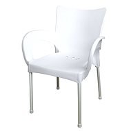 MEGAPLAST SMART Plastic, AL Legs, White - Garden Chair