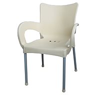 MEGA PLAST Garden chair SMART plastic, AL legs, cream - Garden Chair