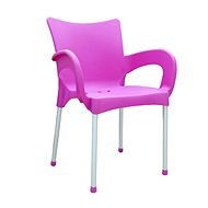 MEGAPLAST SMART plast, AL nohy, ružová - Záhradná stolička