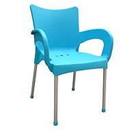 MEGAPLAST SMART plast, AL nohy, tyrkysová - Záhradná stolička