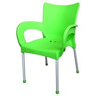 MEGAPLAST SMART plast, AL nohy, zelená - Záhradná stolička