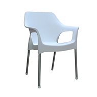 MEGA PLAST Garden chair URBAN plastic, AL legs, white - Garden Chair