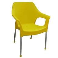 MEGAPLAST URBAN Plastic, ALUMINIUM Legs, Yellow - Garden Chair