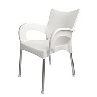 MEGAPLAST DOLCE Plastic, ALUMINIUM Legs, White - Garden Chair