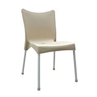 MEGAPLAST VITA Plastic, ALUMINIUM Legs,  Cream - Garden Chair