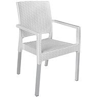 MEGAPLAST RATAN LUX Polyratan, ALUMINIUM Legs, White - Garden Chair