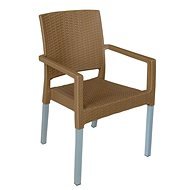 MEGAPLAST RATAN LUX polyrattan, AL láb, okker - Kerti szék