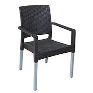 MEGAPLAST RATAN LUX Polyratan, ALUMINIUM Legs, Wenge - Garden Chair