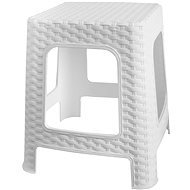 MEGAPLAST Taburet I 36 × 33 × 33 cm, polyratan, biela - Záhradná stolička
