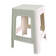 MEGAPLAST Taburet II 45 × 35,5 × 35,5 cm, polyratan, biela - Záhradná stolička