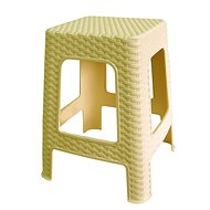 MEGAPLAST Stool II 45x35,5x35,5cm, Polyrattan, Cream - Garden Stool