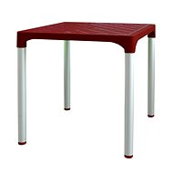 MEGAPLAST VIVA 72x72x72cm, ALUMINIUM Legs, Burgundy - Garden Table