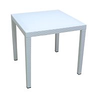 MEGA PLAST Garden table RATAN LUX polyrattan 73 cm, white - Garden Table