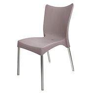 MEGA PLAST Garden chair VITA plastic, AL legs, mocca - Garden Chair