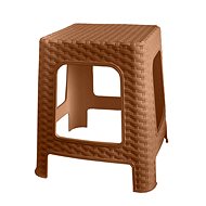 MEGA PLAST Taburette I. garden polyrattan 36 x 33 x 33 cm, ochre - Garden Stool