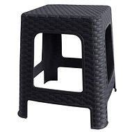 MEGA PLAST Taburette I. garden polyrattan 36 x 33 x 33 cm, anthracite - Garden Stool
